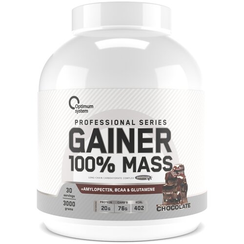 Optimum System 100% MASS GAINER (Шоколад) (3000 грамм) Шоколад гейнер optimum system gainer 100% mass 1000 г шоколад