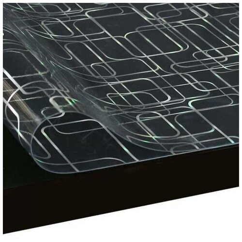 Скатерть силиконовая гибкое стекло с рисунком на стол длина 140см ширина 100см