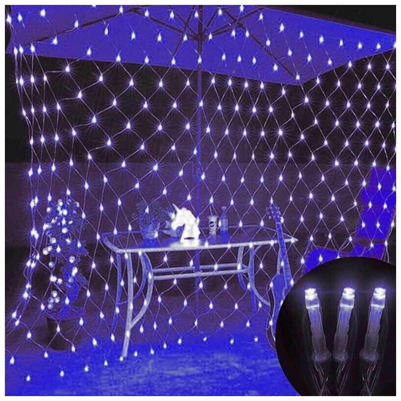 Новогодняя гирлянда сетка на окно 1,5х1,5 разноцветная цветная ...