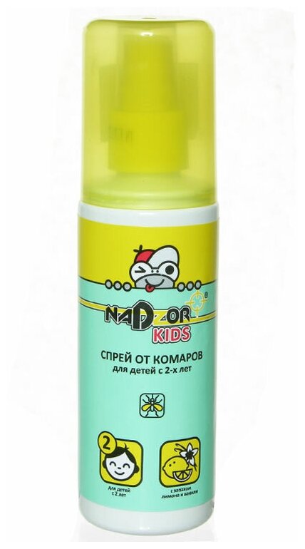 Спрей от комаров для детей с 2-х лет Nadzor Kids, 100 мл., с запахом лимона и ванили - фотография № 6