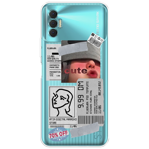 Силиконовый чехол на Tecno Spark 8P / Техно Спарк 8P Cute girl collage, прозрачный силиконовый чехол на tecno spark 8p техно спарк 8p совет свой себе посоветуй прозрачный