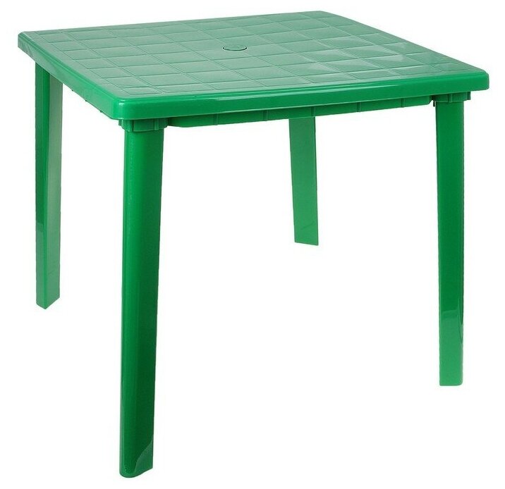 Стол квадратный, 80х80х74 см, цвет зелёный, "Hidde", материал пластик - фотография № 1