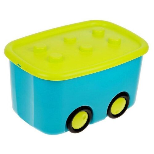 Ящик для игрушек на колесах М 2598 моби малиновый 44 л