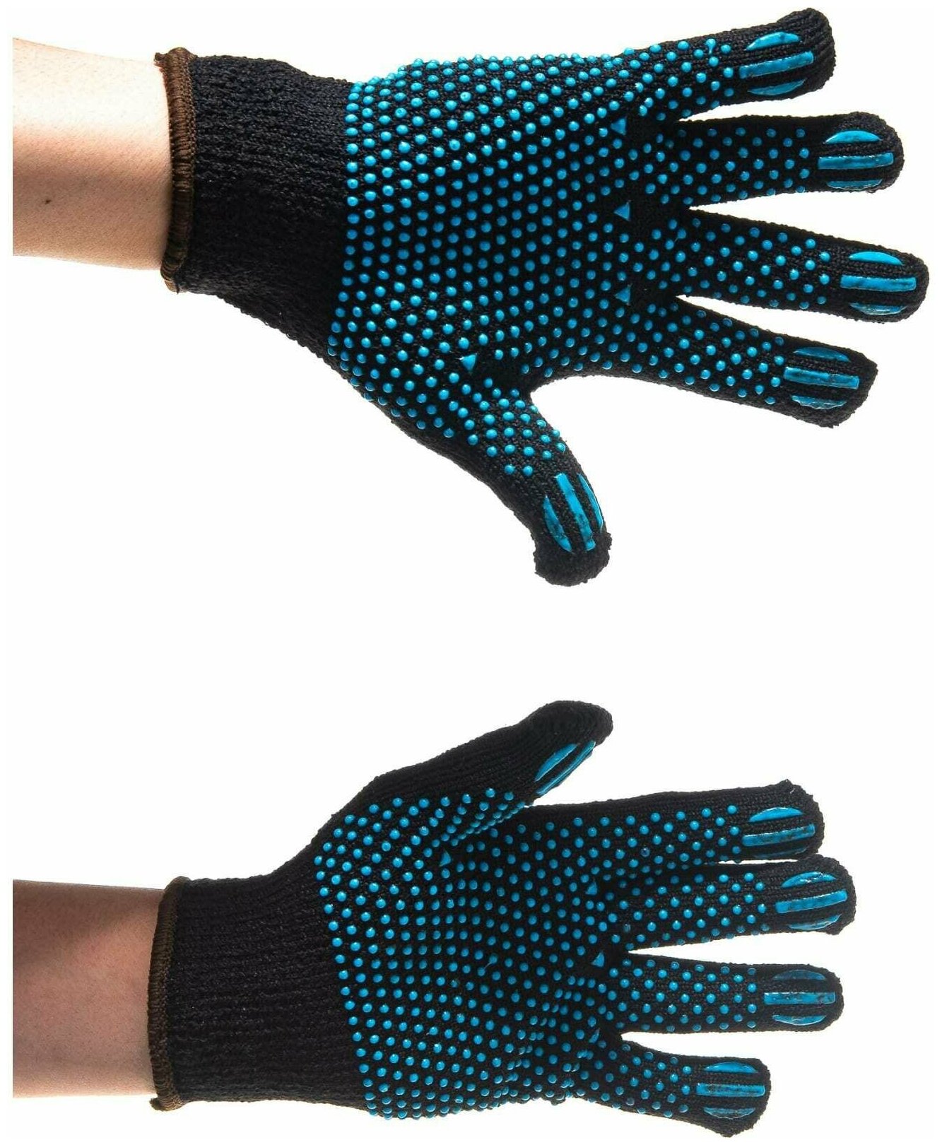 Трикотажные утепленные с защитой от скольжения перчатки ЗУБР - фото №5