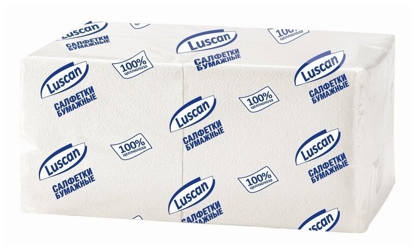 Салфетки бумажные Luscan Profi Pack, 1 слой, 24х24 см, белые, 400 шт