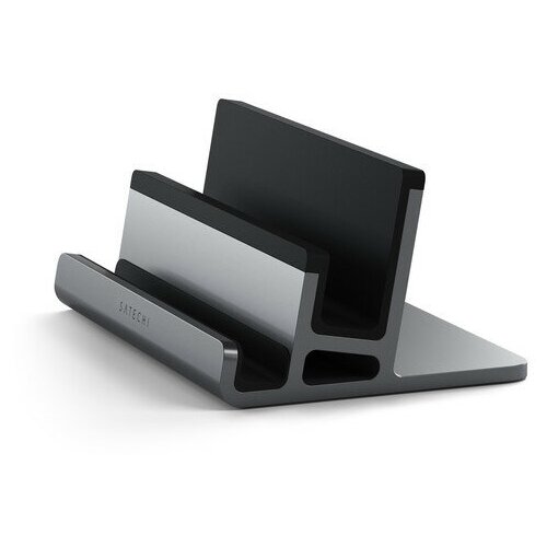 Настольная двойная подставка Satechi Dual Vertical Laptop Stand для ноутбуков и планшетов серый космос