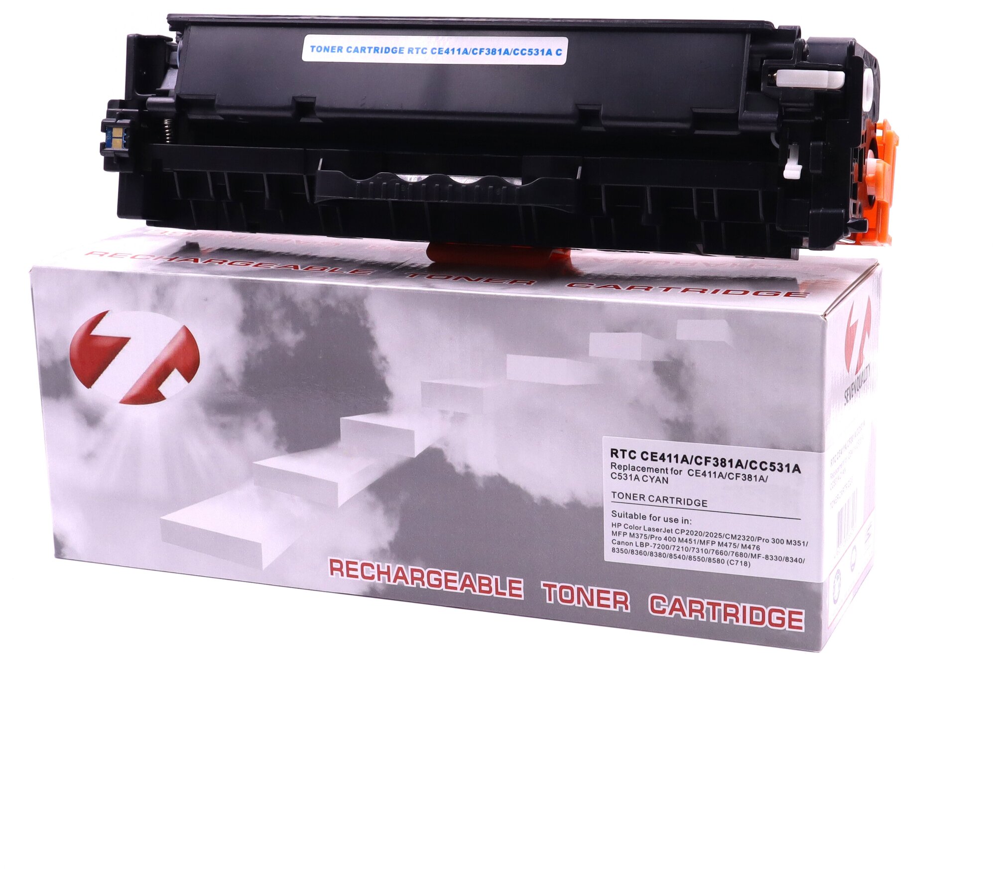 Лазерный картридж 7Q CE411A, CF381A, CC531A, 718C для HP Color LJ M351 и Canon LBP7200 (Голубой, 2800 стр.), универсальный