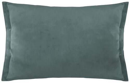 Наволочка - чехол для декоративной подушки на молнии Бархат серо-бирюзовый, 30 х 50 см.