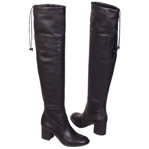 фото Женские осенние сапоги из натуральной кожи lamome bal-w00520-1453-007 czarna