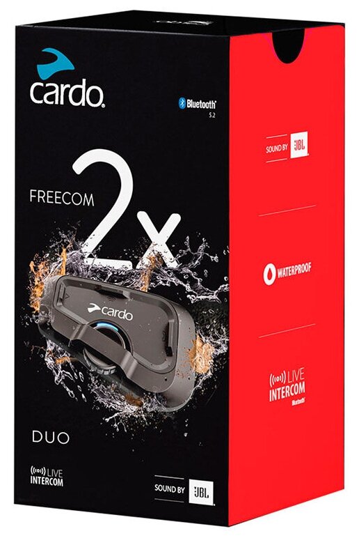 CARDO FREECOM 2X DUO Мотогарнитура на шлем Bluetooth 5.2 (v.2022)