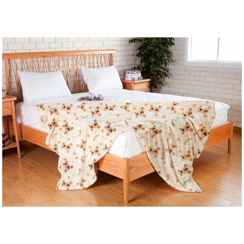 Плед из флиса Мишки кремовый Elin (кремовый), 150x200