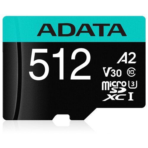 Карта памяти 512Gb MicroSD ADATA + SD адаптер (AUSDX512GUI3V30SA2-RA1)