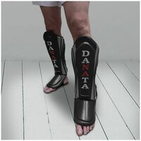 Защита голени и стопы Danata Star (кож. зам) / Щитки на ноги для единоборств Черные L