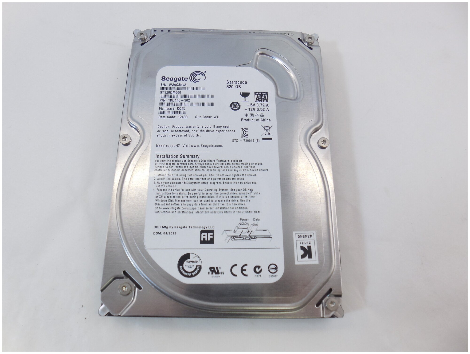 Жесткий диск SATA 320Gb SeaGate ST320DM000