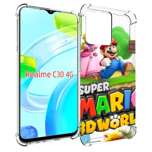 Чехол MyPads Super Mario 3D World для Realme C30 4G / Narzo 50i Prime задняя-панель-накладка-бампер