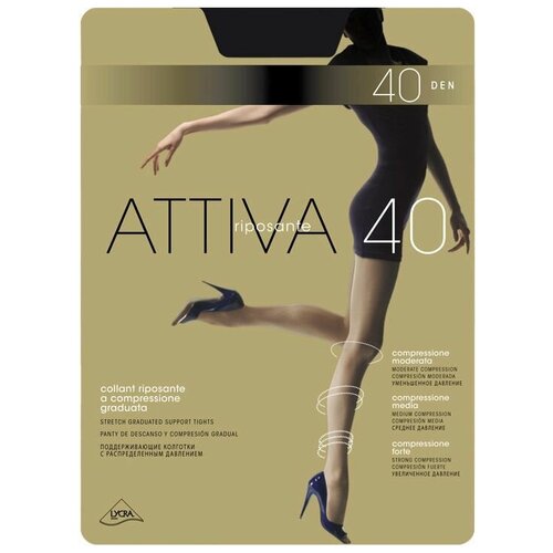 Колготки  Omsa Колготки (OMSA) ATTIVA 40 XXL (nero 6XXL), размер 6, черный