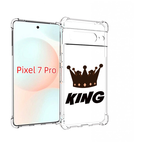 Чехол MyPads корона-короля-черный для Google Pixel 7 Pro задняя-панель-накладка-бампер чехол mypads корона королевы розовый для google pixel 7 pro задняя панель накладка бампер