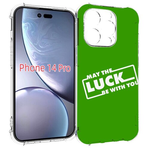 Чехол MyPads Luck green для iPhone 14 Pro задняя-панель-накладка-бампер