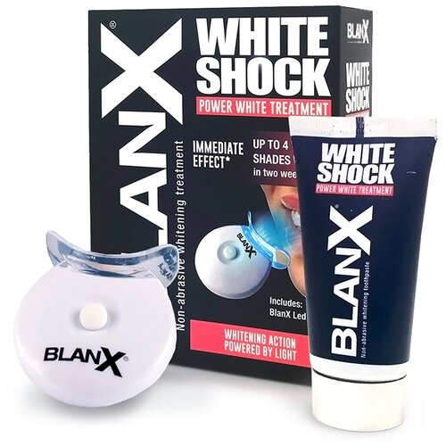 BlanX Набор для отбеливания White Shock Power White Treatment + LED Bite, 50 мл, мята blanx набор для отбеливания white shock power white treatment led bite 50 мл мята