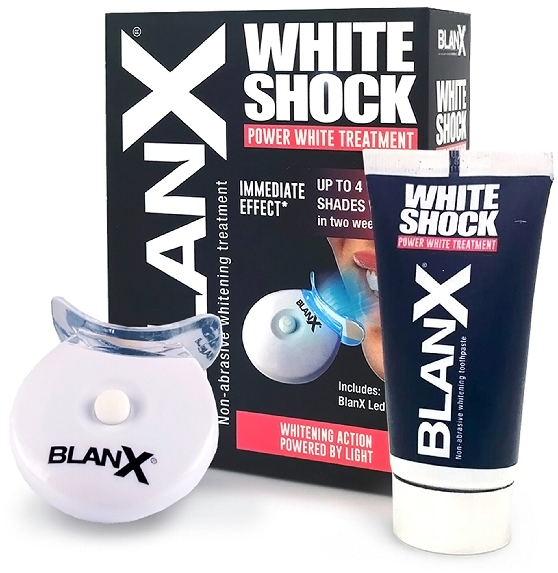 Зубная паста BLANX Отбеливающий уход + Активатор whith shock treatment + Led Bite, 50 мл