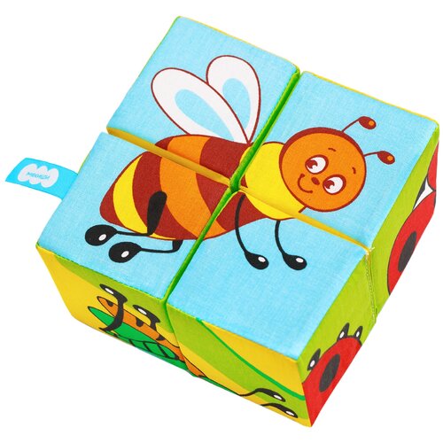 игрушка развивающая кубики мякиши найди пару Мякиши Кубики Насекомые 689