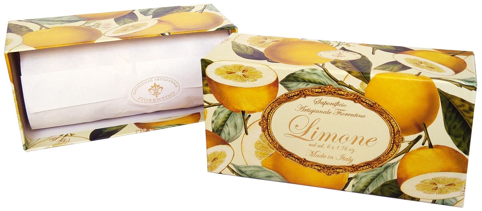 фото Saponificio Artigianale Fiorentino Унисекс Limone Набор мыла туалетного фигурного Лимон 6шт по 50г