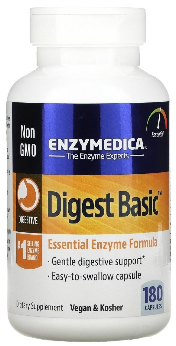 Enzymedica Digest Basic состав с основными ферментами 180 капсул