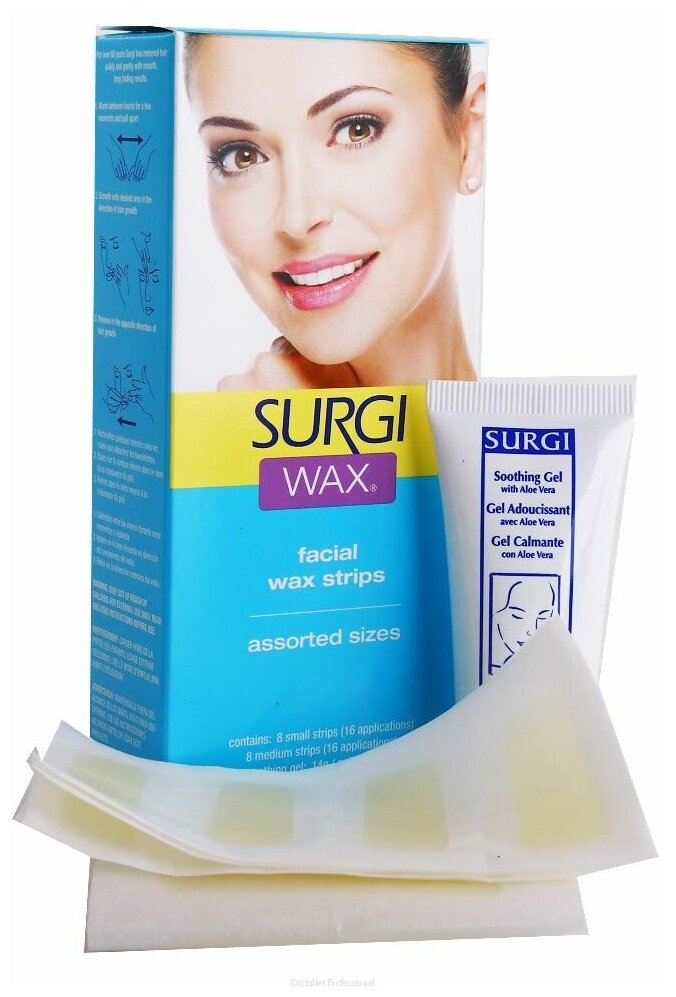 SURGI Набор для удаления волос на лице (полоски с воском + крем) / Assorted Honey Facical Wax Strips - фото №4