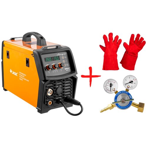 Сварочный аппарат инверторного типа Сварог REAL SMART MIG 200 N2A5 Регулятор расхода газа и Краги 3100000₽