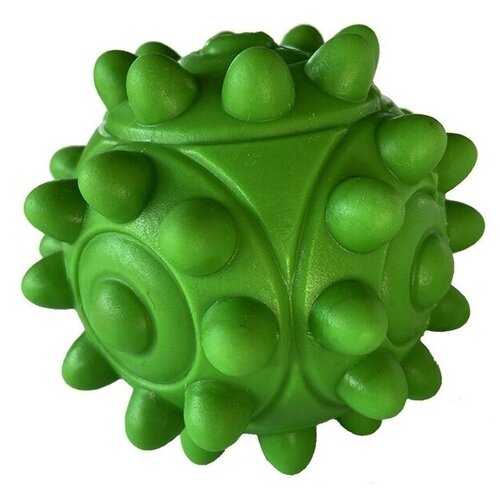Мяч Рифленый зеленый каучуковый для собак 8см
