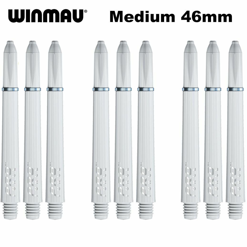 Хвостовики (9 шт) для дротиков Winmau Pro Force (White, Medium, 46mm)