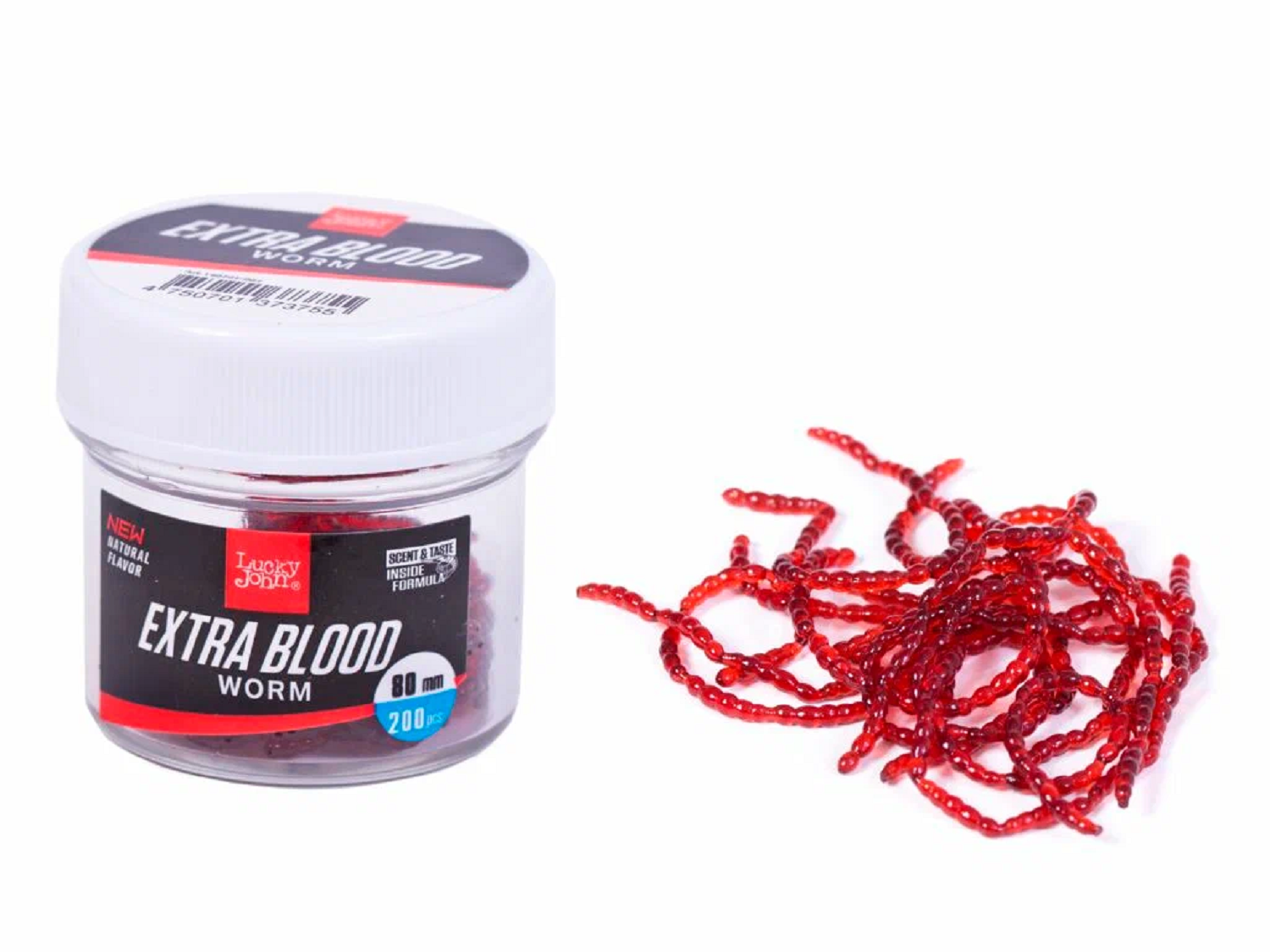 Насадки искусственные съедобные Lucky John Pro Series Extra Blood Worm XL мотыль 160 шт.