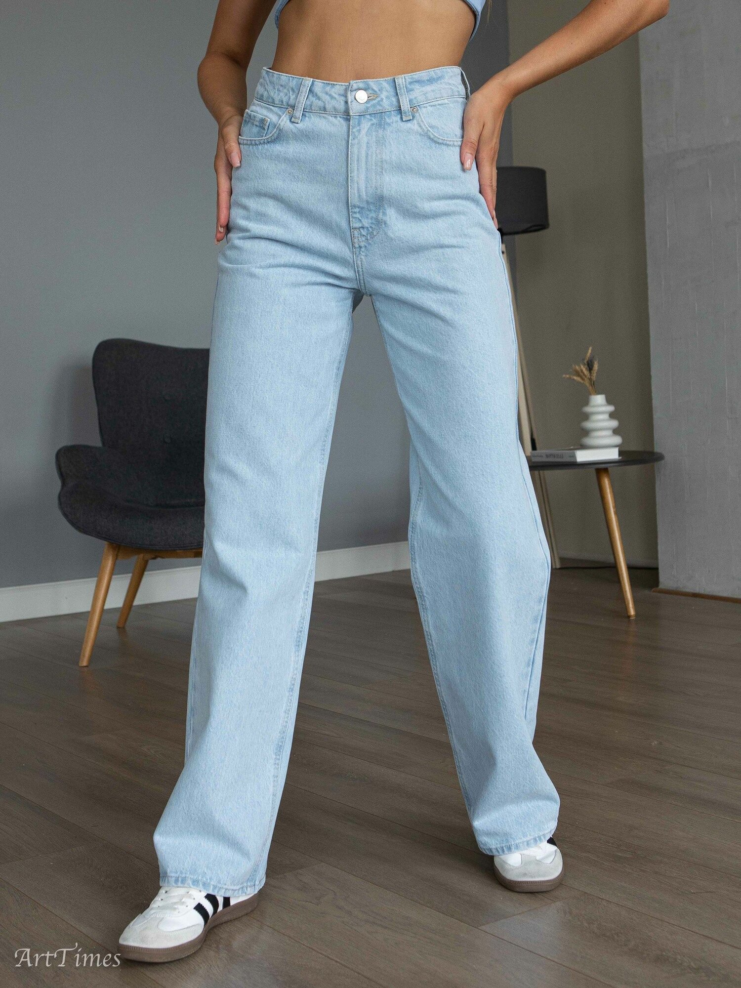 Джинсы клеш ArtTimes, размер 40, голубой — фото 1