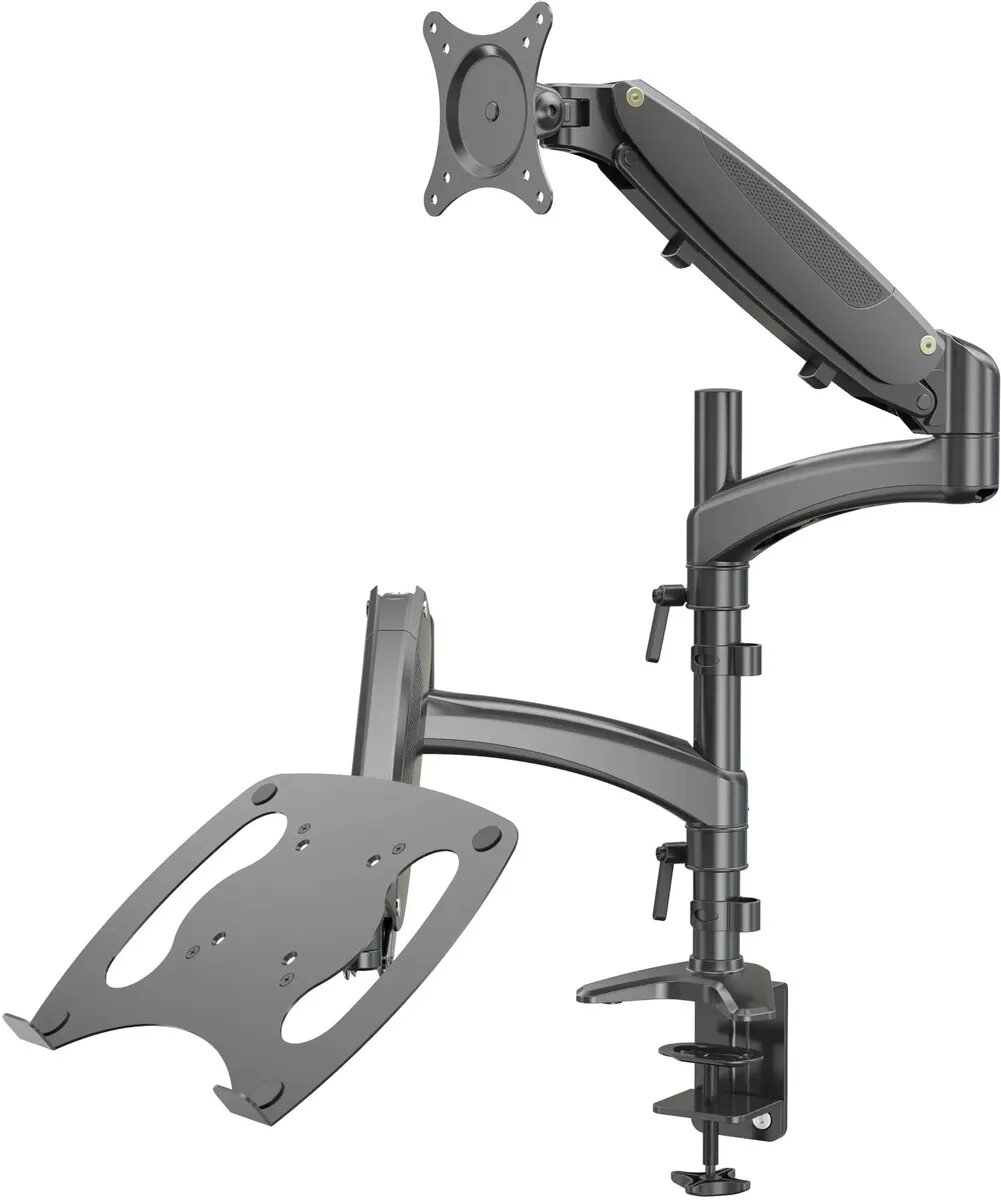 Кронштейн Cactus CS-VM-LH08-BK, для мониторов и ноутбуков, 13" - 27", черный
