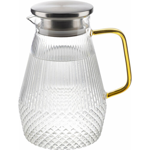 Кувшин AROMA 16 л из боросиликатного рельефного стекла с крышкой-фильтром из нерж стали цв ручка 1167₽