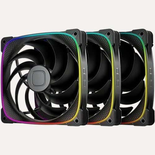 Изображение товара Вентиляторы для корпуса Geometric Future Squama 2503B-14 Black 3шт (1F2503B314000)