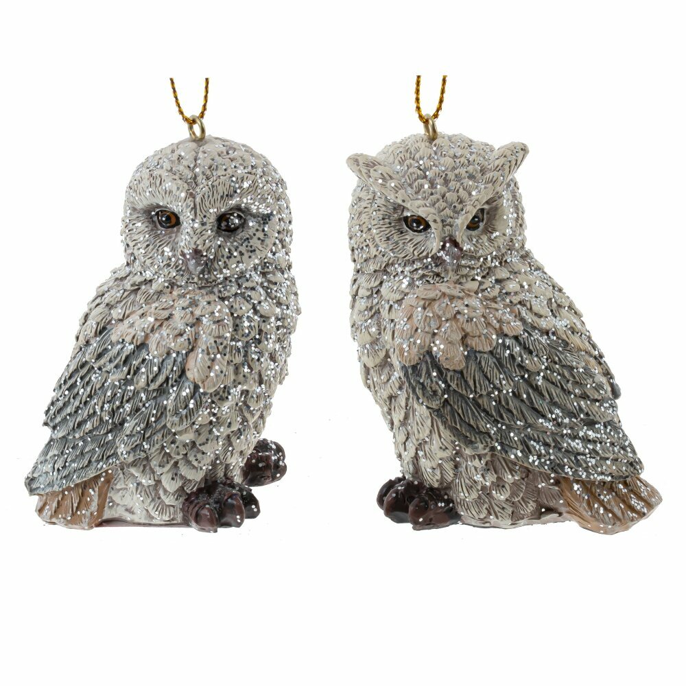 Украшение новогоднее  Сова   цена за одну штуку   L5 5 W5 5 H8 см  2в 