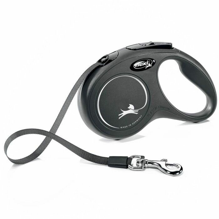 Рулетка FLEXI New Classic S, до 15 кг, 5 м лента, черная