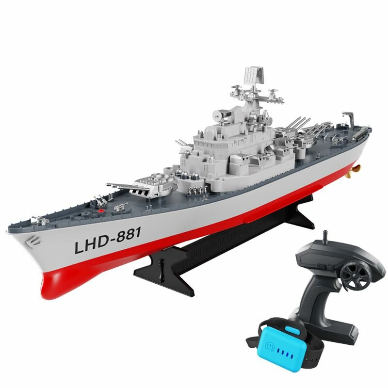 Детская водная игрушечная лодка, большая модель имитационного линкора, военный корабль с электрическим дистанционным управлением могут быть спущены на воду