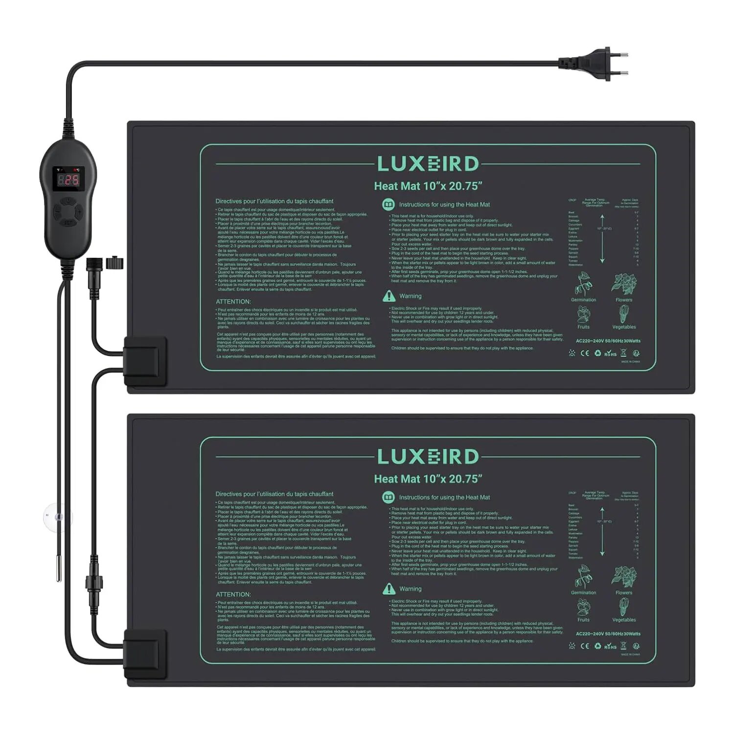 Изображение LUXBIRD нагревательный коврик для рассады, 4Packs