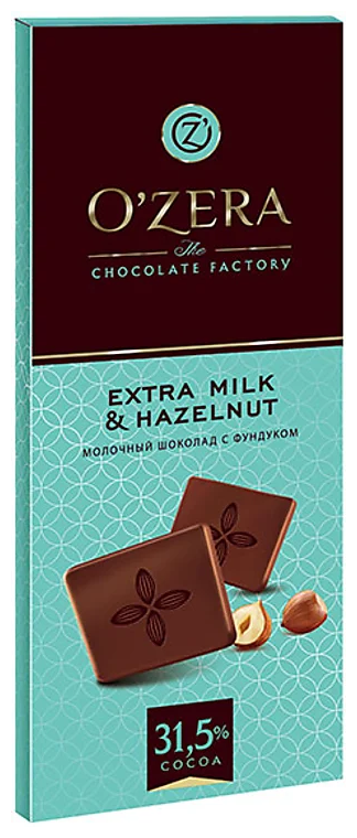 Шоколад OZera молочный Extra milk & Hazelnut, 90 г - фотография № 2