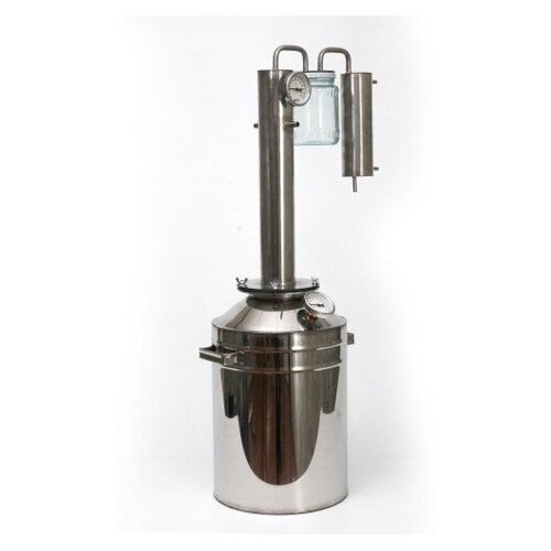 Дистиллятор фланцевый на 20 литров с вертикальной царгой с банкой-сухопарником с электронным цифровым термометром 1030800₽