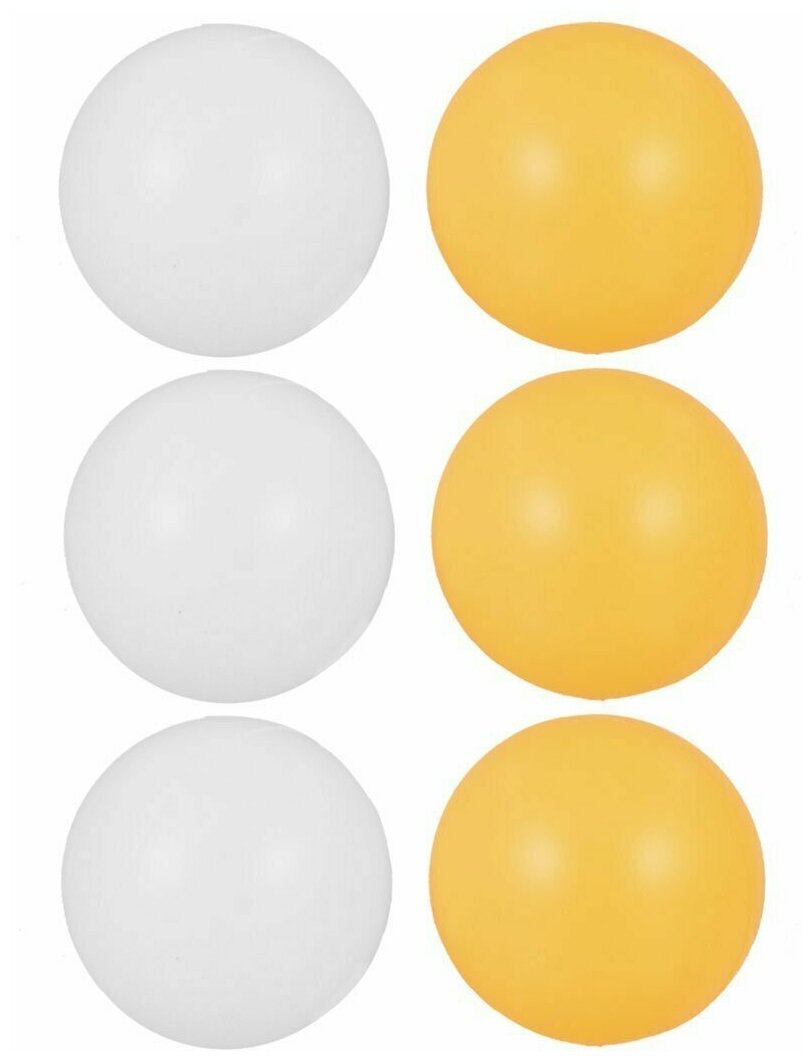 Мячи для настольного тенниса 6 шт. / Шарики для настольного тенниса бело-оранжевые / Набор мячиков для пинг-понга 40 мм.