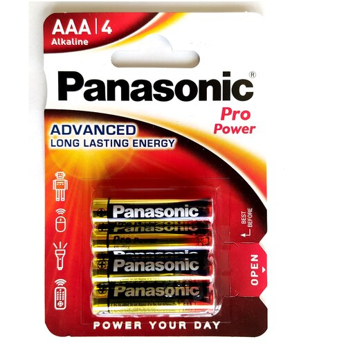 Батарейки Panasonic Pro Power LR03/AAA BL4 батарейки мизинчиковые panasonic aaa alkaline power 20 шт