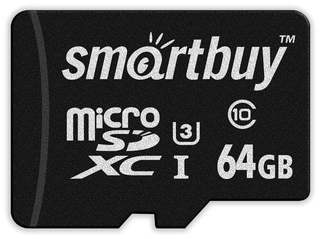 Карта памяти SmartBuy microSDXC 64 ГБ Class 10, V30, A1, UHS-I U3, R/W 95/60 МБ/с, адаптер на SD, SB64GBSDCL10U3L-01