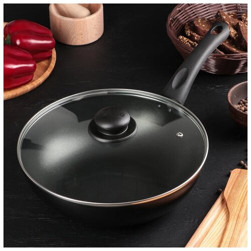 Сковорода-ВОК LITE d 28 см стеклянная крышка 2695₽