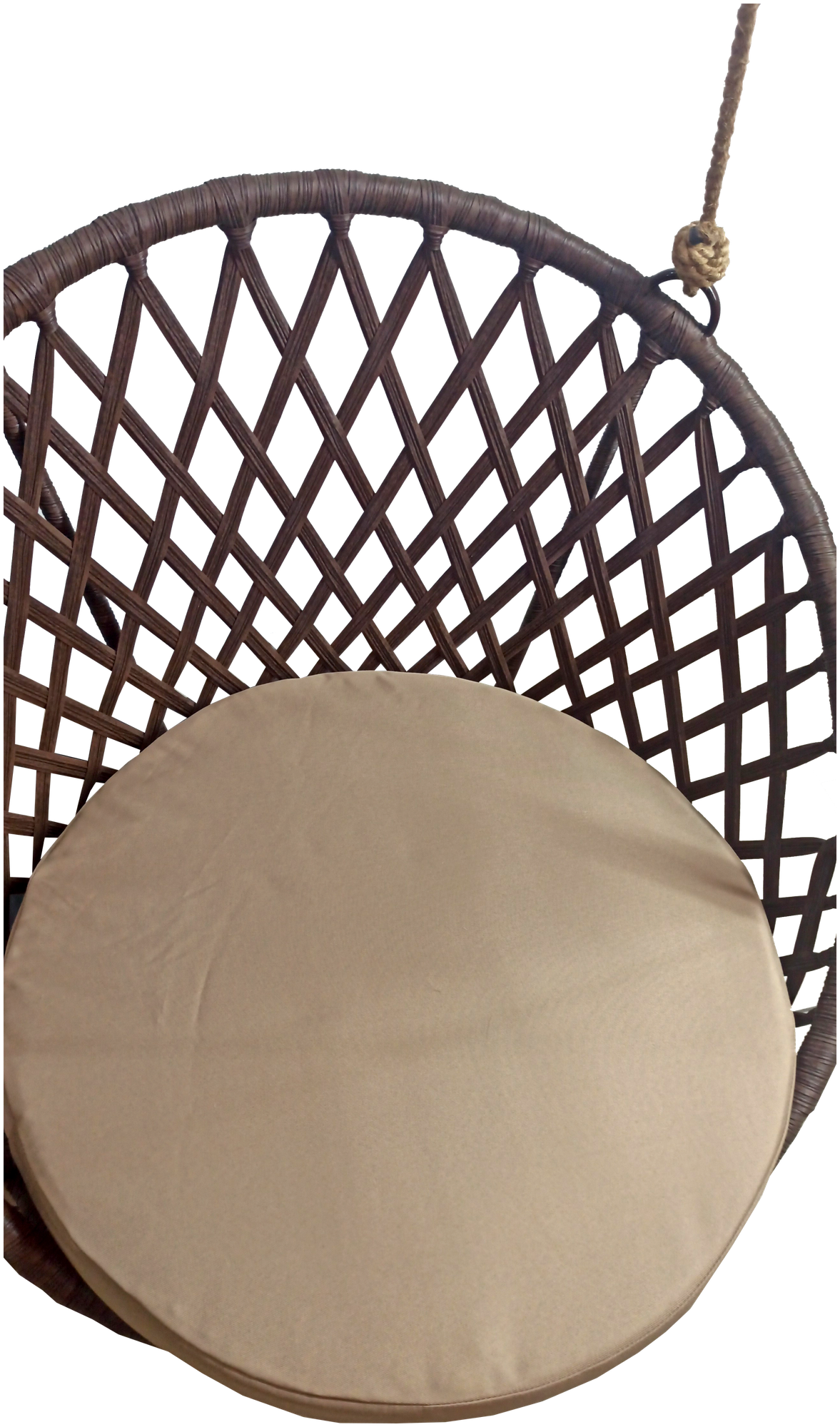 Кресло подвесное Майорка арт.М455-МТ009 цв.корзины темно-коричневый, цв.подушки бежевый "Garden story" - фотография № 3