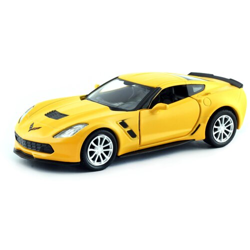 Машина металлическая RMZ City 1:32 Chevrolet Corvette Grand Sport, желтый матовый цвет, двери открываются металлическая машинка 1 34 1 39 chevrolet corvette 1982г желтый 43716d welly