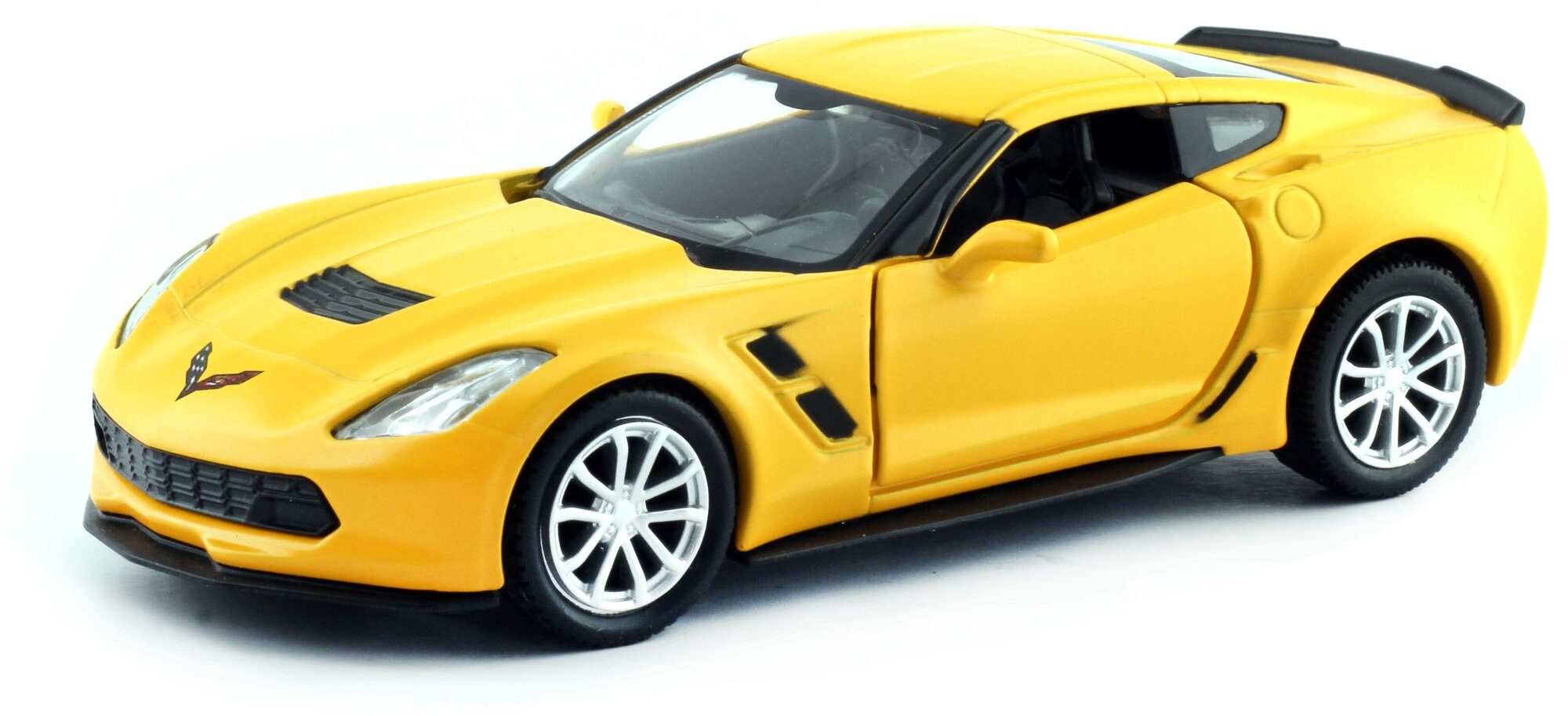 Машина металлическая RMZ City 1:32 Chevrolet Corvette Grand Sport, желтый матовый цвет, двери открываются