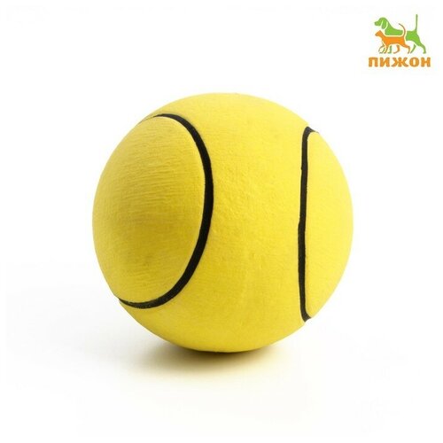 Мячик цельнолитой Теннис прыгучий, TPR, 6.3 см, жёлтый